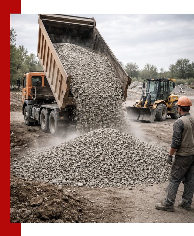 Доставка щебня в Тайшете крупными и мелкими фракциями