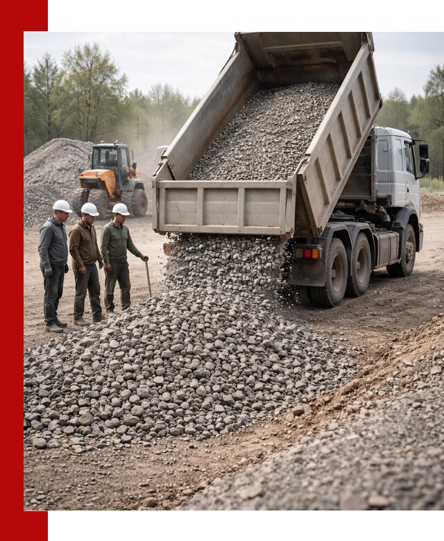 Доставка гравийного щебня фракции 70-120 в Тайшете