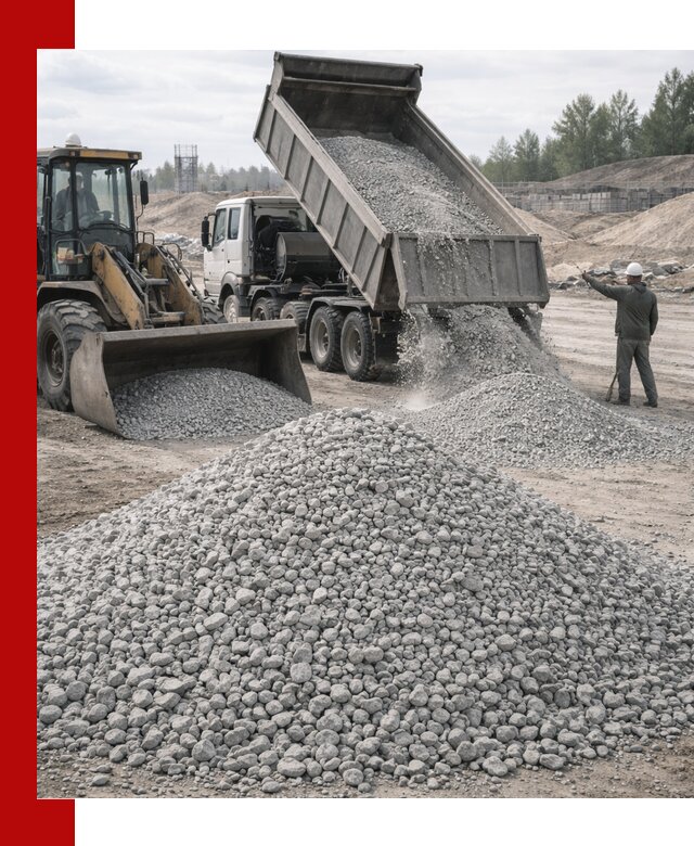 Доставка известнякового щебня фр. 5–20 в Тайшете