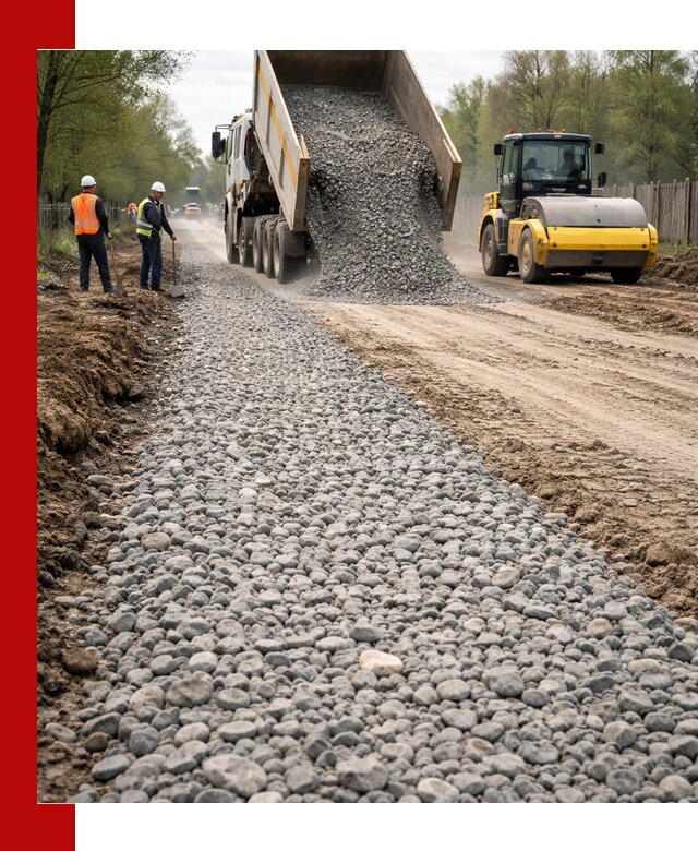 Доставка щебня для отсыпки дорог в Тайшете высокого качества