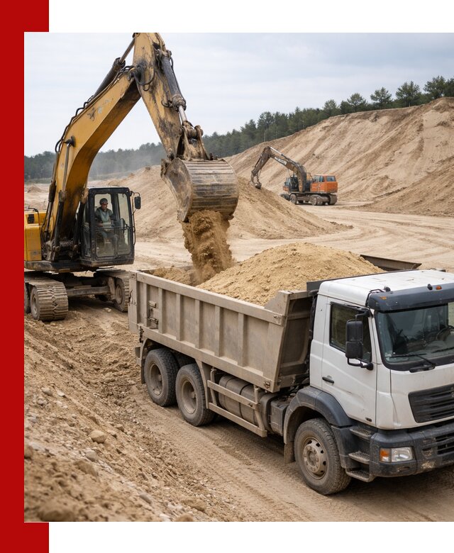 Доставка карьерного песка с самосвалами и разгрузкой в Тайшете