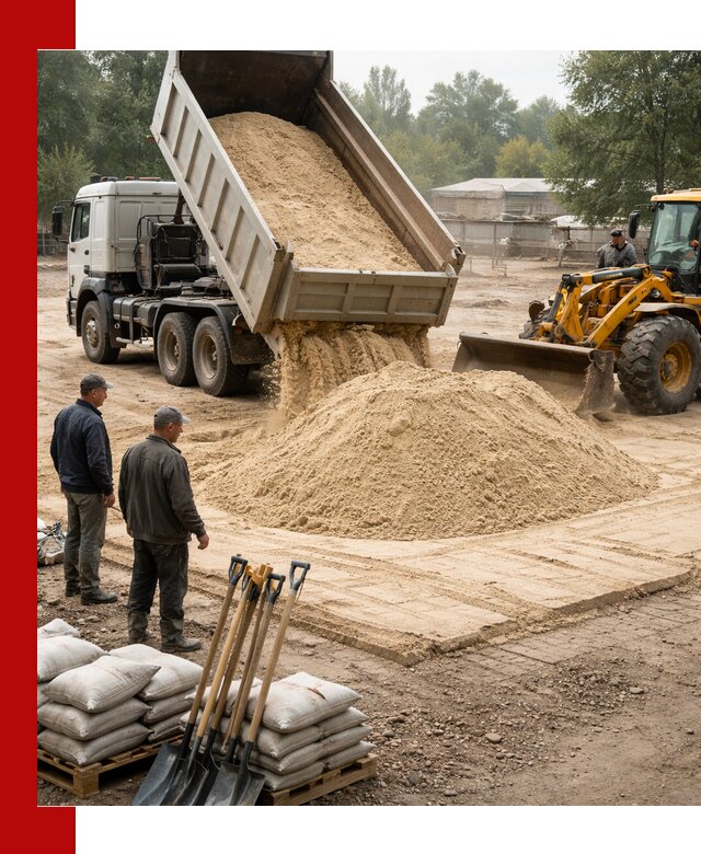 Доставка мытого песка в Тайшете с самосвалами по выгодной цене