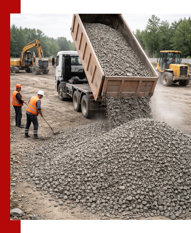 Доставка гравия фракции 40-70 в Тайшете оптом и в розницу