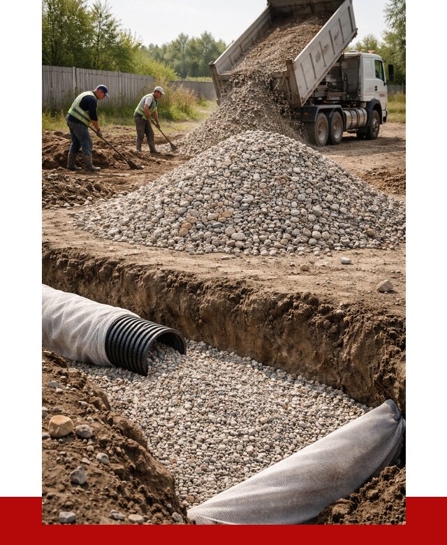 Гравий для дренажа в Тайшете от 2285 р., доставка ПРОНЕРУДТшт