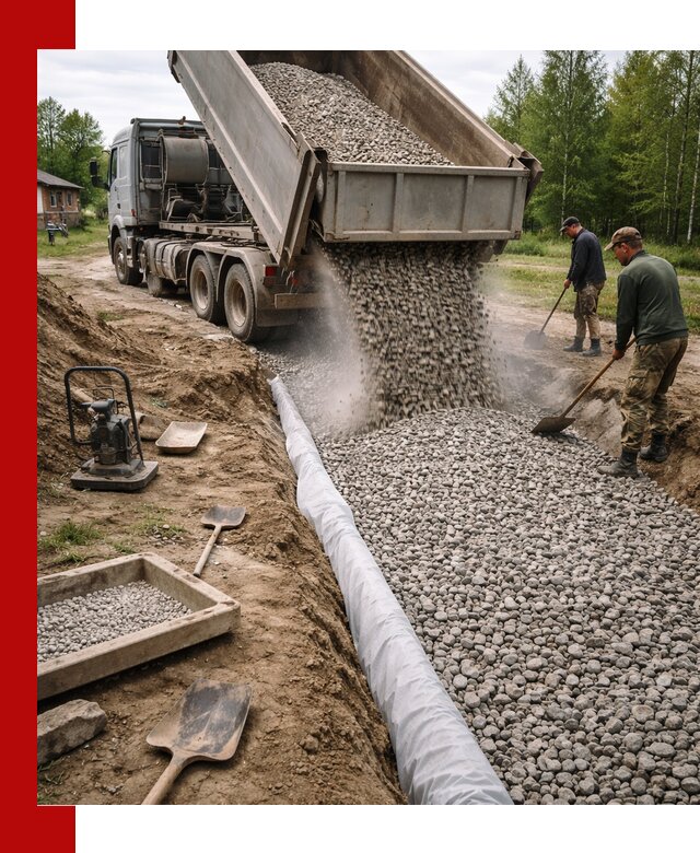 Гравий для дренажа с доставкой в Тайшете качественный и недорогой