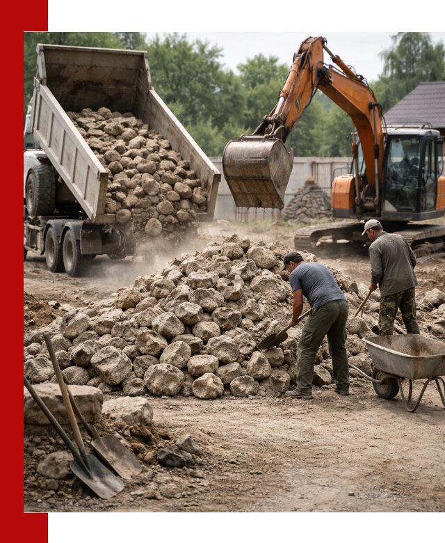 Доставка и разгрузка бутового камня в Тайшете