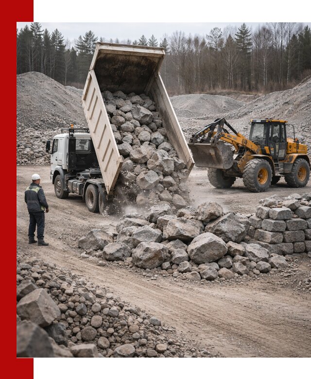 Доставка и продажа бутового гранитного камня в Тайшете