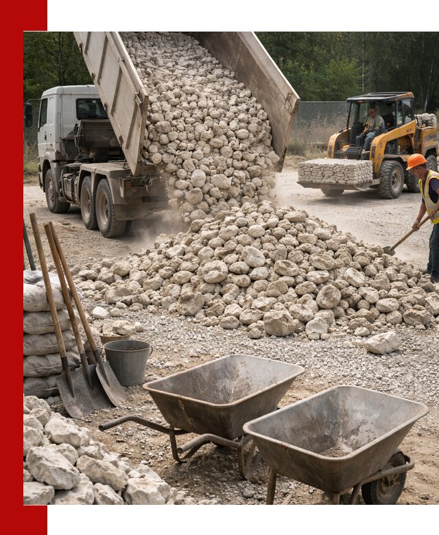 Доставка и продажа бутового известнякового камня в Тайшете