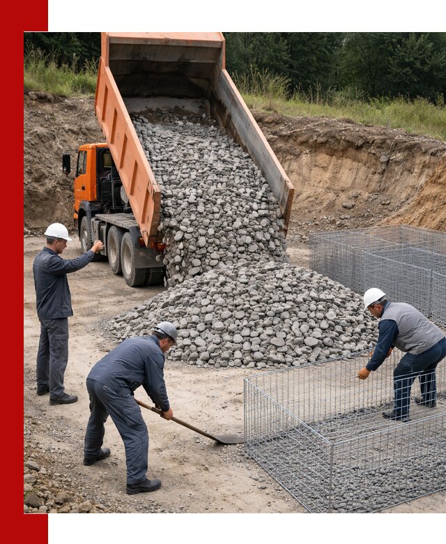 Камень для габионов с доставкой в Тайшете быстро и надёжно