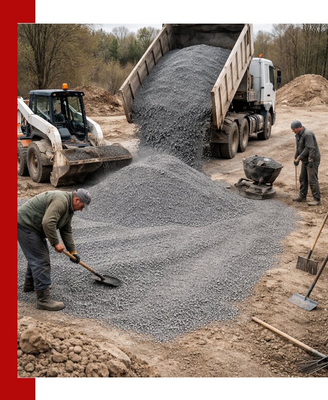 Отсев для подсыпки в Тайшете — доставка и подсыпка на участок