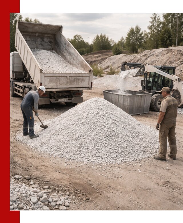 Доставка и продажа белой мраморной крошки в Тайшете