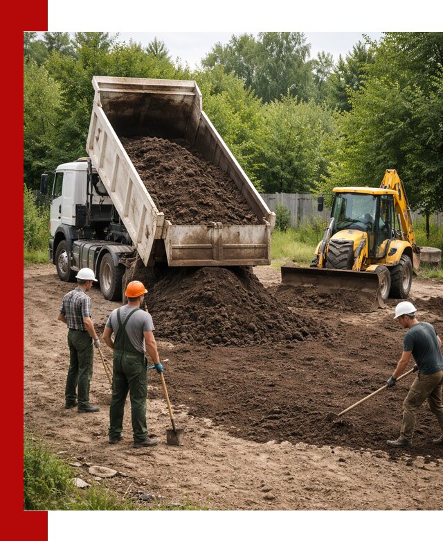 Доставка и укладка грунта для выравнивания участка в Тайшете