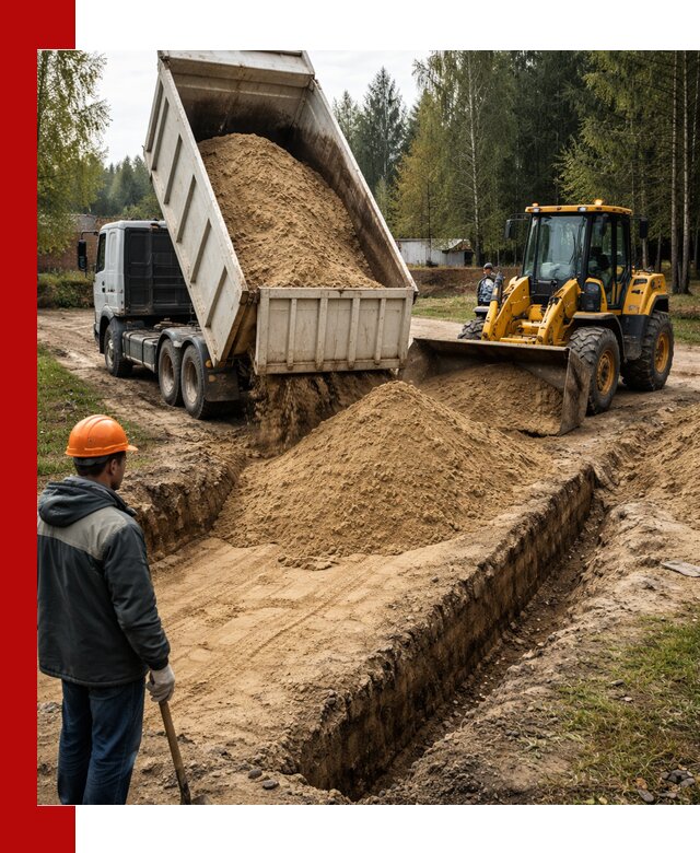 Доставка песчаного грунта в Тайшете для строительных работ