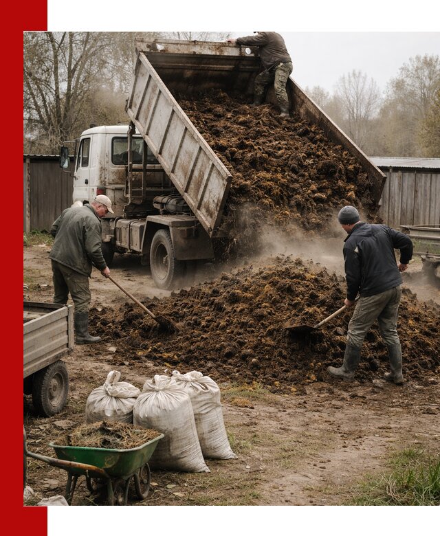 Доставка коровьего навоза самосвалом в Тайшете
