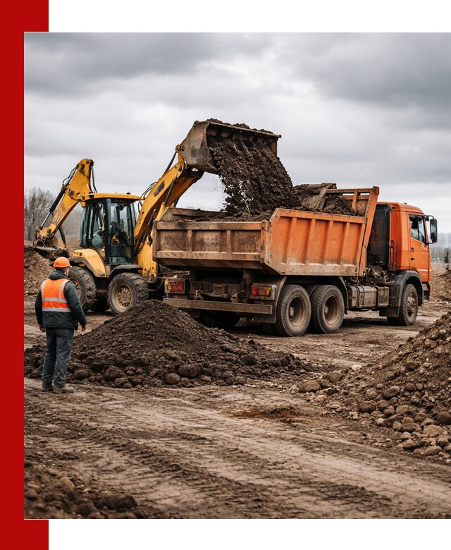 Вывоз грунта и строительного мусора в Тайшете грузовыми самосвалами