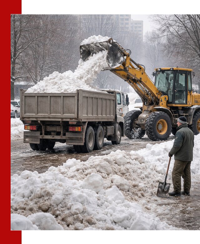Вывоз снега грузовой техникой в Тайшете оперативно и чисто