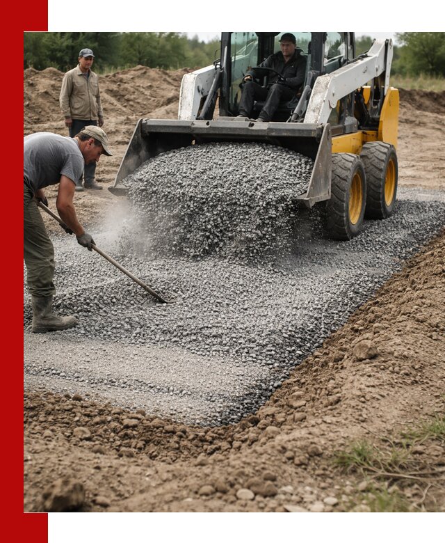 Устройство щебеночной подушки в Тайшете для дорог и фундаментов